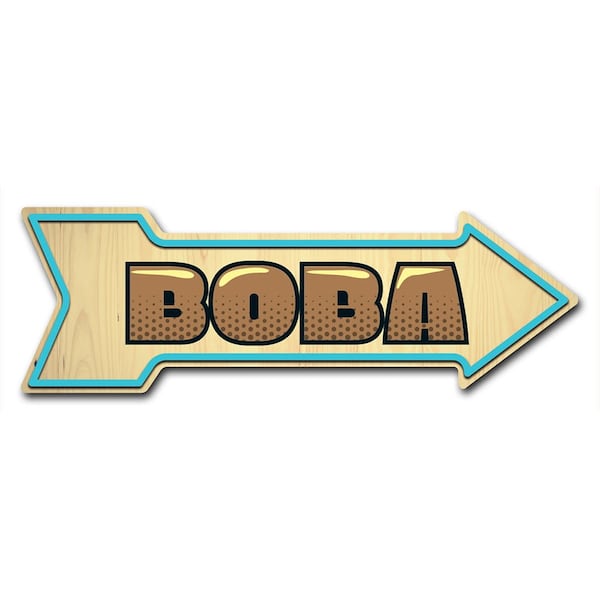 Boba Arrow Decal Funny Home Decor 24in Wide